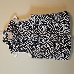 Liz Claiborne Petite Zebra Print  Puffer‎ Vest Size PM